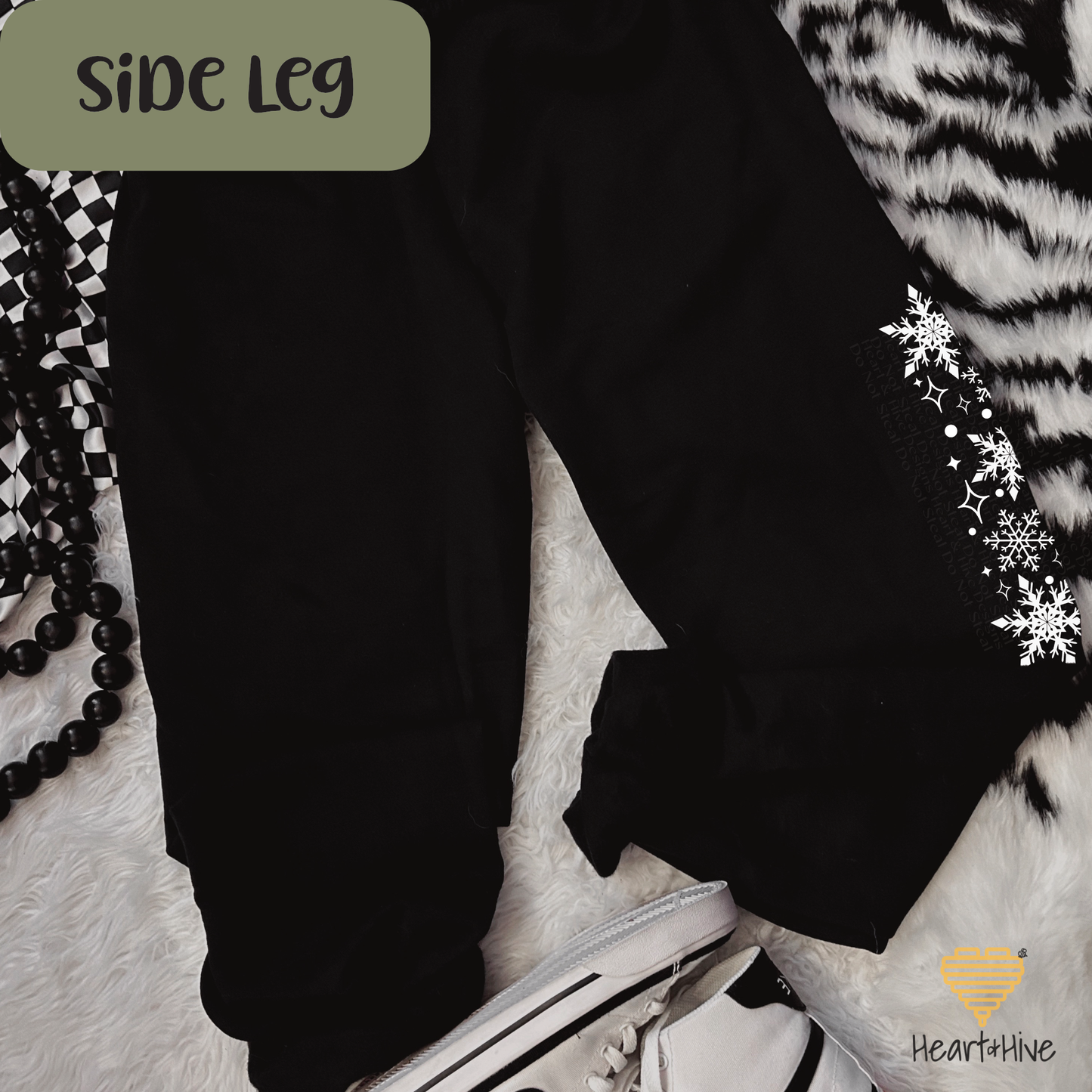 Christmas Snowflake // Softstyle Joggers // BLACK