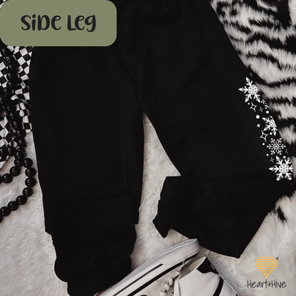 Christmas Snowflake // Softstyle Joggers // BLACK